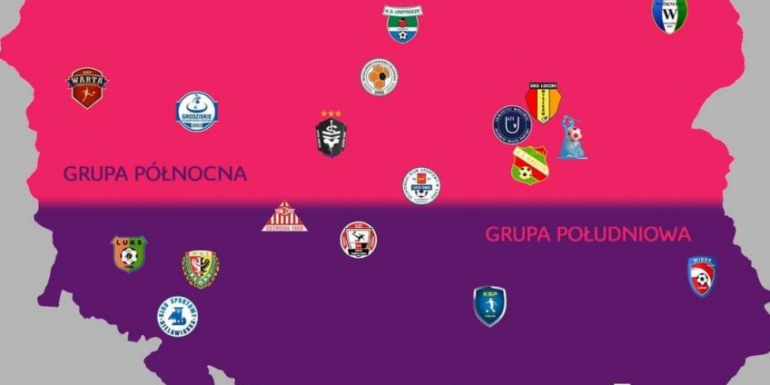 II liga z podziałem na północ - południe