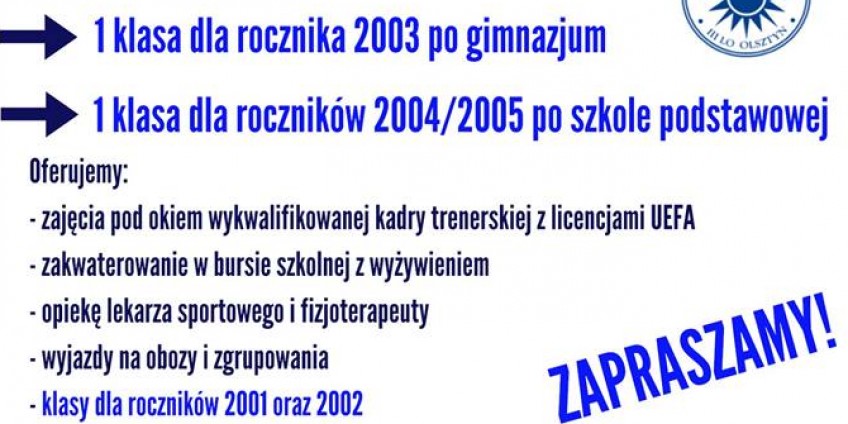 Testy do klas sportowych w Olsztynie