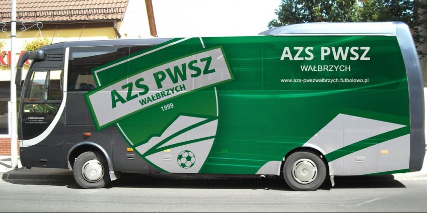 Obklejony autokar AZS PWSZ Wałbrzych