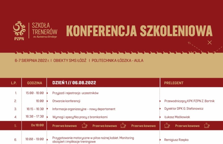 Konferencja szkoleniowa dla trenerów
